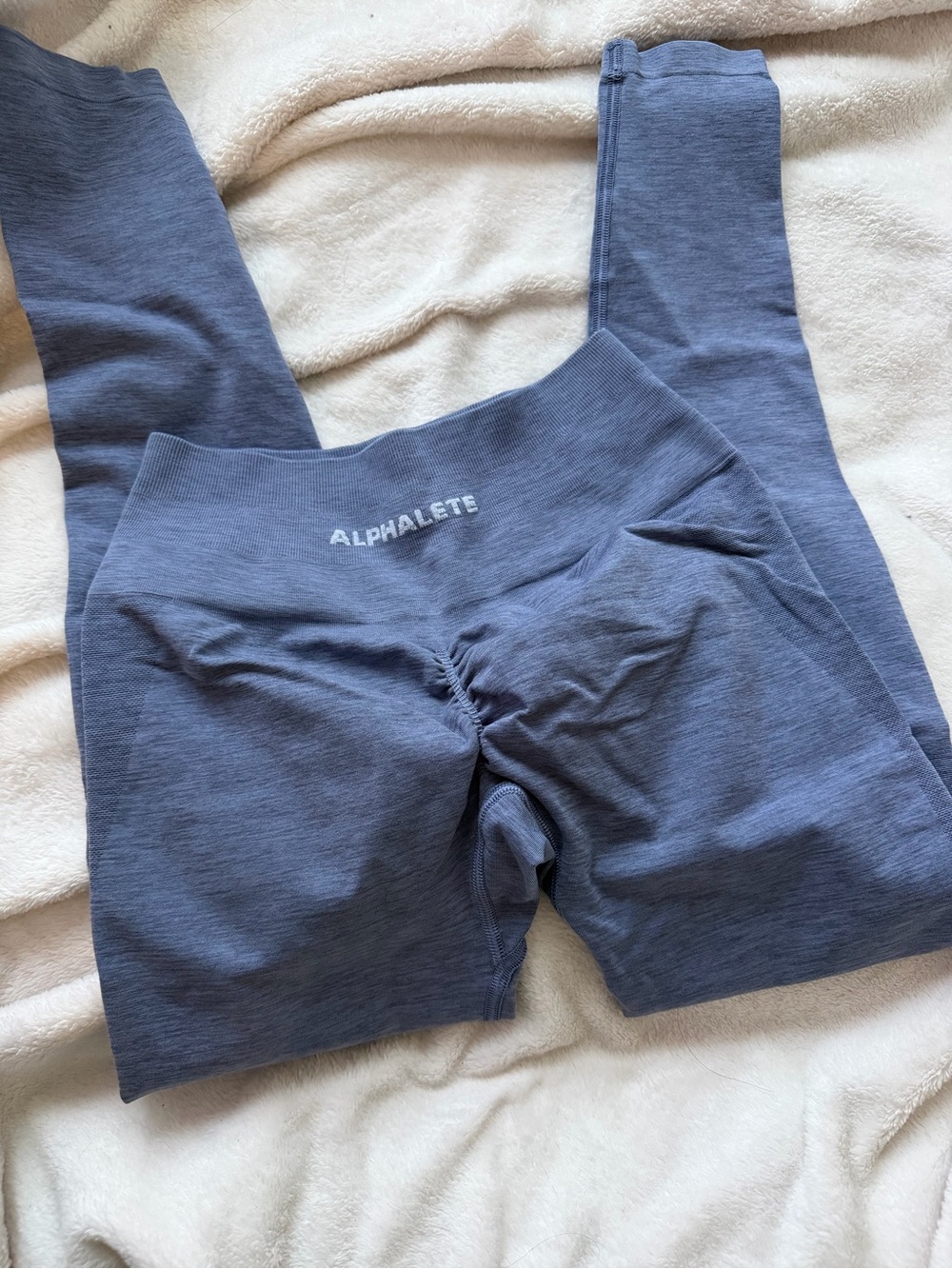 Alphalete High-Waist Scrunch Seam Leggings - Heather Slate